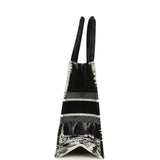 Christian Dior "Paris" Medium Book Tote Black and White Embroidered Canvas