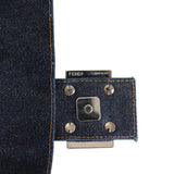Vintage Fendi Baguette Bag Embroidered Denim Silver Hardware