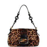 Vintage Fendi Leopard Mini Mama Bag Brown and Black Ponyhair Gold Hardware