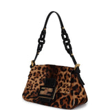 Vintage Fendi Leopard Mini Mama Bag Brown and Black Ponyhair Gold Hardware