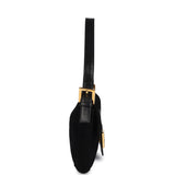 Vintage Fendi Baguette Bag Black Suede Gold Hardware