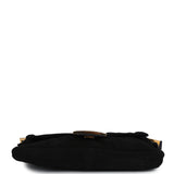 Vintage Fendi Baguette Bag Black Suede Gold Hardware