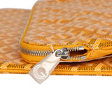 Goyard Sainte Marie GM Foldable Clutch Yellow Goyardine Canvas & Chevroches Calfskin Palladium Hardware