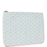 Goyard Goyardine White Senat MM Pouch Palladium Hardware