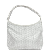 Goyard Goyardine White Boheme Hobo Bag Palladium Hardware