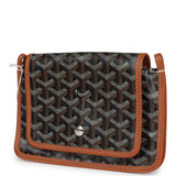 Goyard Plumet Pocket Wallet Black and Brown Goyardine Palladium Hardware