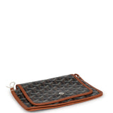 Goyard Plumet Pocket Wallet Black and Brown Goyardine Palladium Hardware