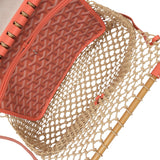 Goyard Aligre Bag Raffia Net with Coral Goyardine Palladium Hardware