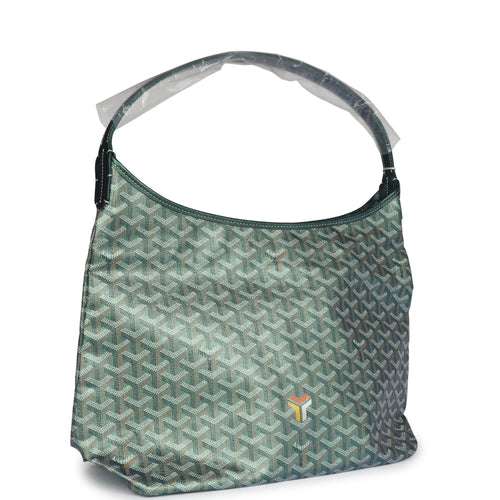 Goyard Goyardine Pearly Green Boheme PM Hobo Bag Palladium Hardware