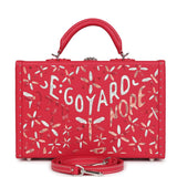 Goyard Goyardine Canvas Fuchsia Grand Hotel Marquetry Trunk PM Bag Palladium Hardware