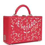 Goyard Goyardine Canvas Fuchsia Grand Hotel Marquetry Trunk PM Bag Palladium Hardware