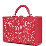 Goyard Goyardine Canvas Fuchsia Grand Hotel Marquetry Trunk PM Bag Palladium Hardware