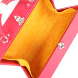 Goyard Goyardine Canvas Fuchsia Grand Hotel Marquetry Trunk PM Bag Palladium Hardware