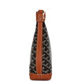 Goyard Cuir Goyardine Canvas Black and Tan Conti Pouch Palladium Hardware