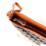 Goyard Cuir Goyardine Canvas Black and Tan Conti Pouch Palladium Hardware