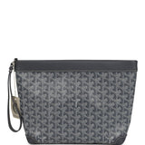 Goyard Goyardine Canvas Grey Conti Pouch Palladium Hardware