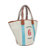 Goyard Goyardine Turquoise Belharra Reversible Beach Tote Bag