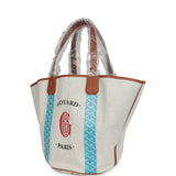 Goyard Goyardine Turquoise Belharra Reversible Beach Tote Bag