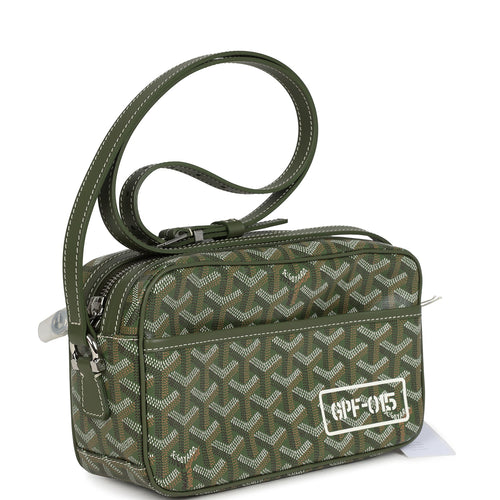 Goyard Goyardine Khaki Cap Vert PM Bag Palladium Hardware