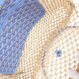 Goyard Goyardine Canvas Iris Aligre Bag Raffia Net Palladium Hardware