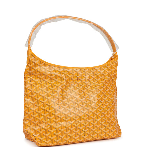 Goyard Goyardine Yellow Boheme PM Hobo Bag Palladium Hardware