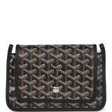 Goyard Plumet Pocket Wallet Black Goyardine Palladium Hardware