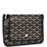 Goyard Plumet Pocket Wallet Black Goyardine Palladium Hardware