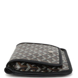 Goyard Plumet Pocket Wallet Black Goyardine Palladium Hardware