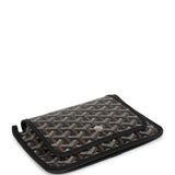 Goyard Plumet Pocket Wallet Black Goyardine Palladium Hardware