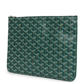 Goyard Goyardine Green Senat MM Pouch Palladium Hardware