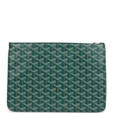 Goyard Goyardine Green Senat MM Pouch Palladium Hardware