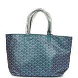 Goyard Goyardine Pearly Blue Saint Louis PM Tote Bag Palladium Hardware