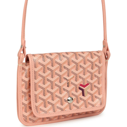 Goyard Plumet Pocket Wallet Pink Goyardine Palladium Hardware