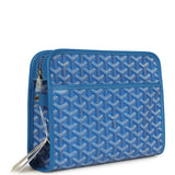 Goyard Goyardine Canvas Sky Blue Jouvence MM Toiletry Bag Palladium Hardware