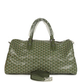 Goyard Boston 50 Bag Khaki Goyardine Canvas & Cervon Calfskin Palladium Hardware