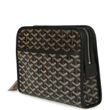 Goyard Goyardine Canvas Black Jouvence MM Toiletry Bag Palladium Hardware
