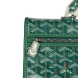 Goyard Saint Léger Backpack Green Goyardine Canvas Palladium Hardware