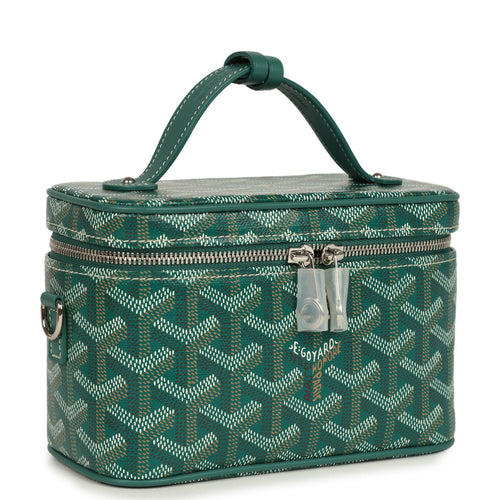 Goyard Goyardine Canvas Green Mini Muse Vanity Bag Palladium Hardware