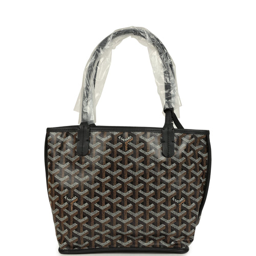 Goyard Goyardine Anjou Black Mini Bag Palladium Hardware