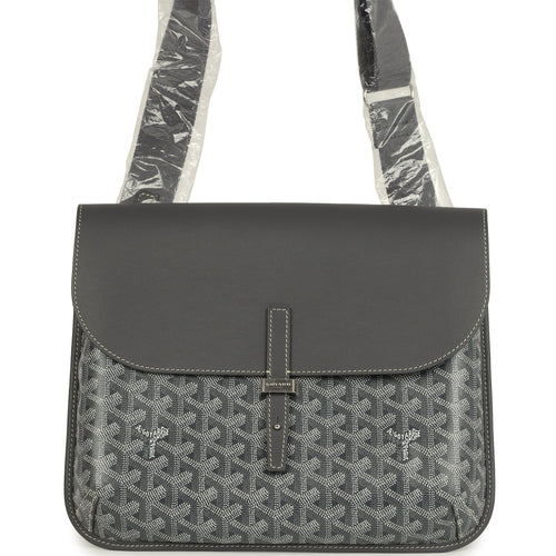 Goyard Coursier Messenger Bag Grey Goyardine Canvas & Chevroches Calfskin Palladium Hardware