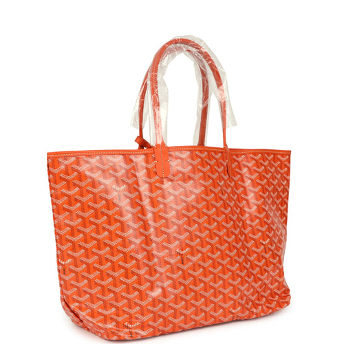 Goyard Goyardine Orange Saint Louis PM Tote Bag Palladium Hardware