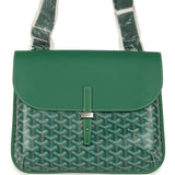 Goyard Coursier Messenger Bag Green Goyardine Canvas & Chevroches Calfskin Palladium Hardware