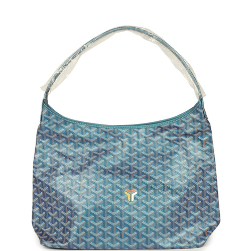 Goyard Goyardine Pearly Blue Boheme PM Hobo Bag Palladium Hardware