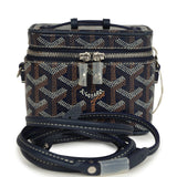 Goyard Goyardine Canvas Navy Blue Nano Muse Vanity Bag Palladium Hardware