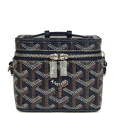 Goyard Goyardine Canvas Navy Blue Nano Muse Vanity Bag Palladium Hardware