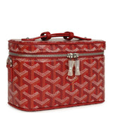 Goyard Goyardine Canvas Red Mini Muse Vanity Bag Palladium Hardware