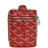 Goyard Goyardine Canvas Red Mini Muse Vanity Bag Palladium Hardware