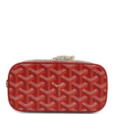 Goyard Goyardine Canvas Red Mini Muse Vanity Bag Palladium Hardware