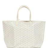 Goyard Goyardine White Saint Louis PM Tote Bag Palladium Hardware