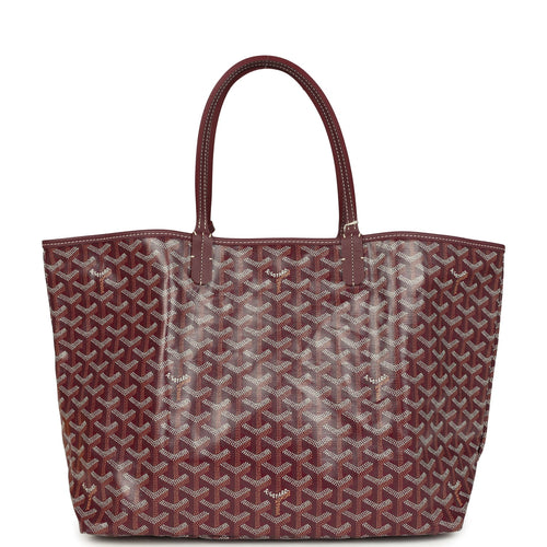 Goyard Goyardine Canvas Burgundy Saint Louis PM Tote Palladium Hardware